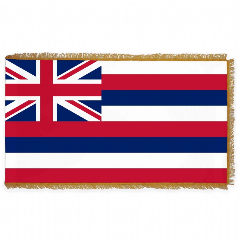 3x5' Hawaii with Dark Gold Fringe Flag